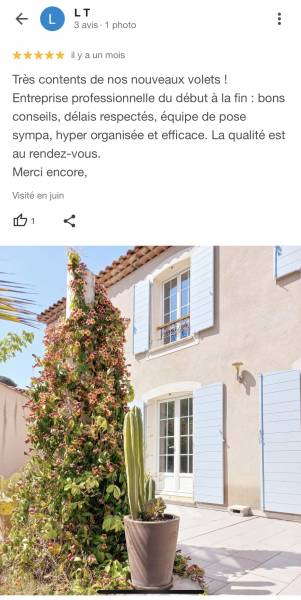 Avis volets provençaux bois CTBX à Roquevaire