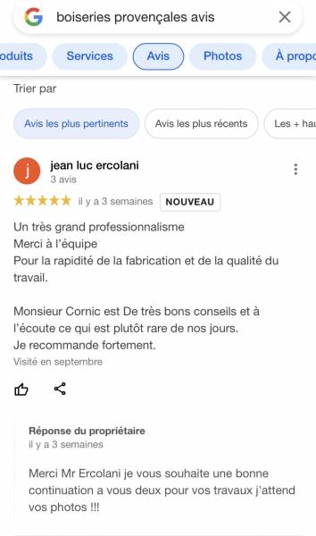 Avis Boiseries provencales