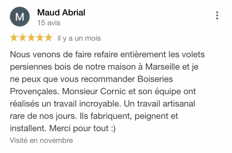 Pose de volets persiennes à Marseille par des artisans menuisiers