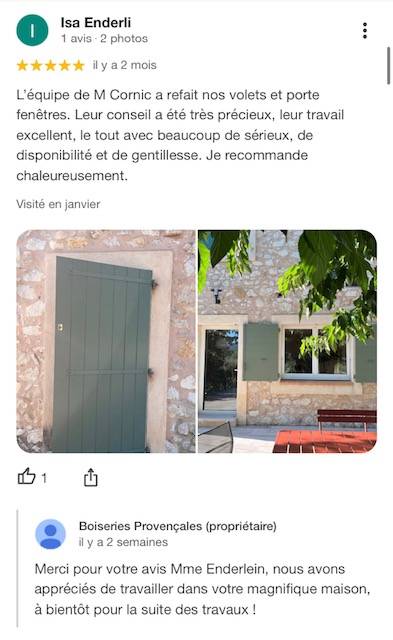 Création de volets bois sur-mesure pour une splendide villa en pierre située à Saint Zacharie