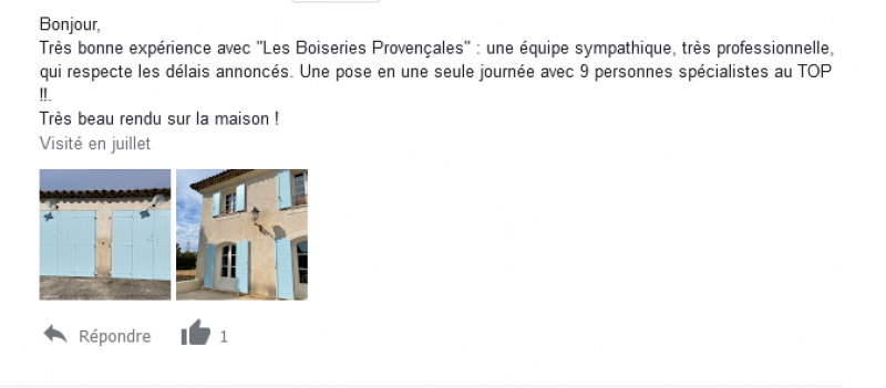 Les valeurs de Boiseries Provençales et  volets provençaux sur mesure en bois exotique CTBX