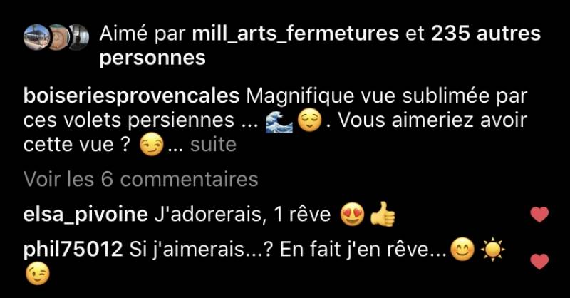 Suivez nos réalisations de volets bois sur Instagram « Boiseriesprovencales »